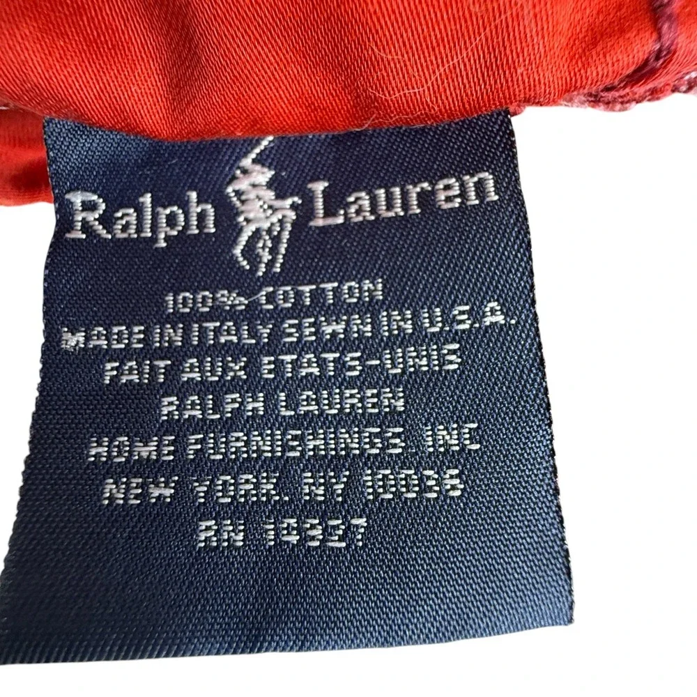 2 Ralph Lauren Galahad Pillowcases Set Red Paisley Standard Size Cotton VTG
